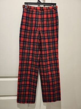 Vintage Pendleton Red & Navy Plaid Straight Leg Pants